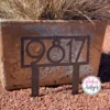 Mid Century Modern Address Yard Sign | Metal House Numbers With Stakes | Metal House Number Sign | Mid Century Address Sign - Style A26