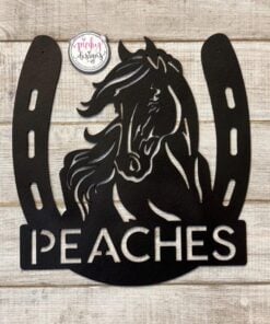 Custom Metal Horseshoe Sign | Horse Name Sign | Horse Stall Sign | Personalized Horse Sign | Customizable Name Sign | Western Decor
